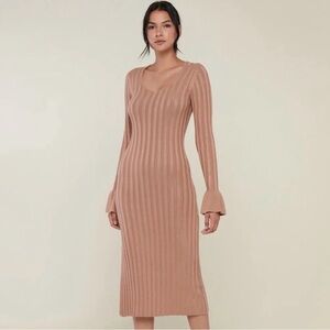 Rachel Parcell Tan Long Sleeve Knit Dress